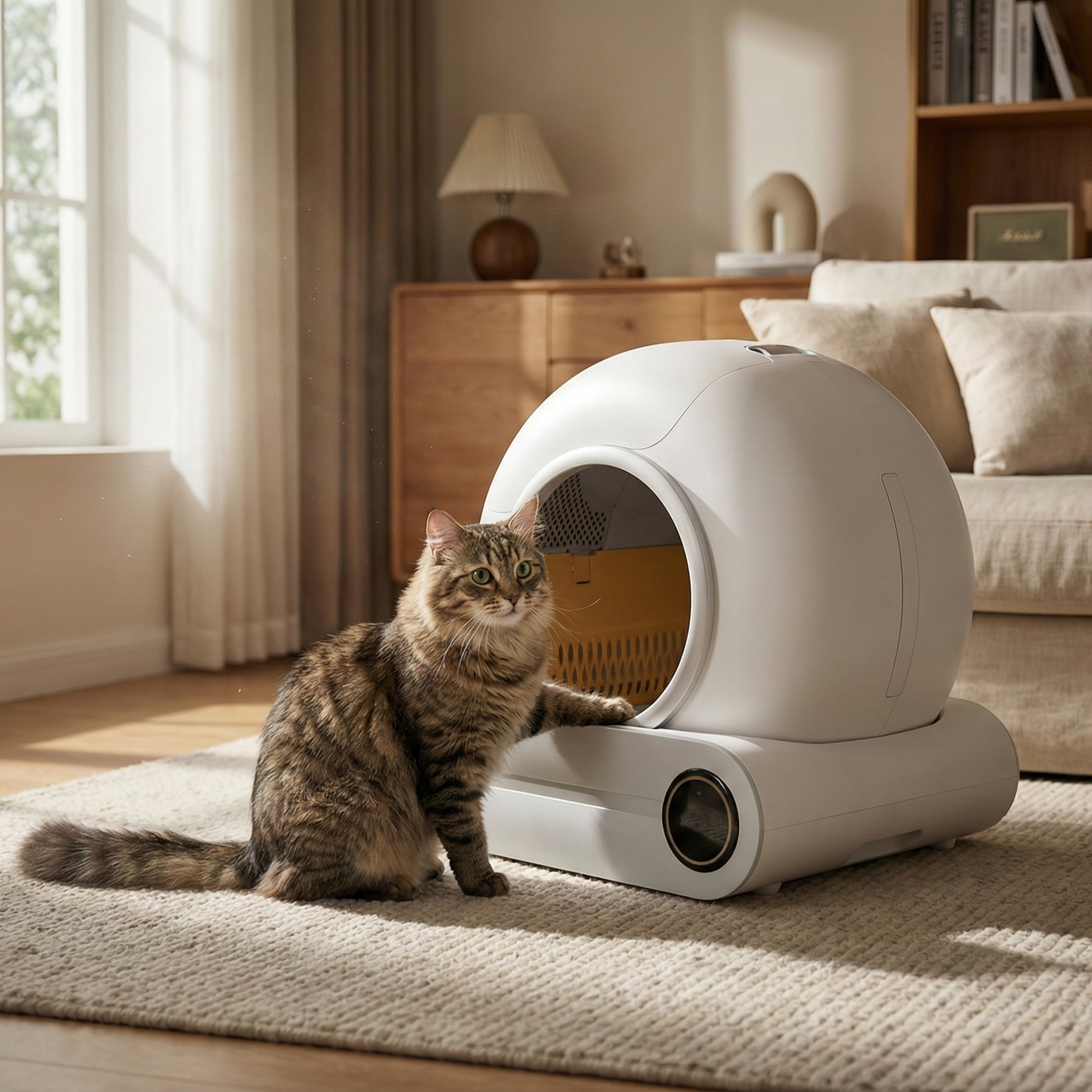 Litière automatique autonettoyante pour chat