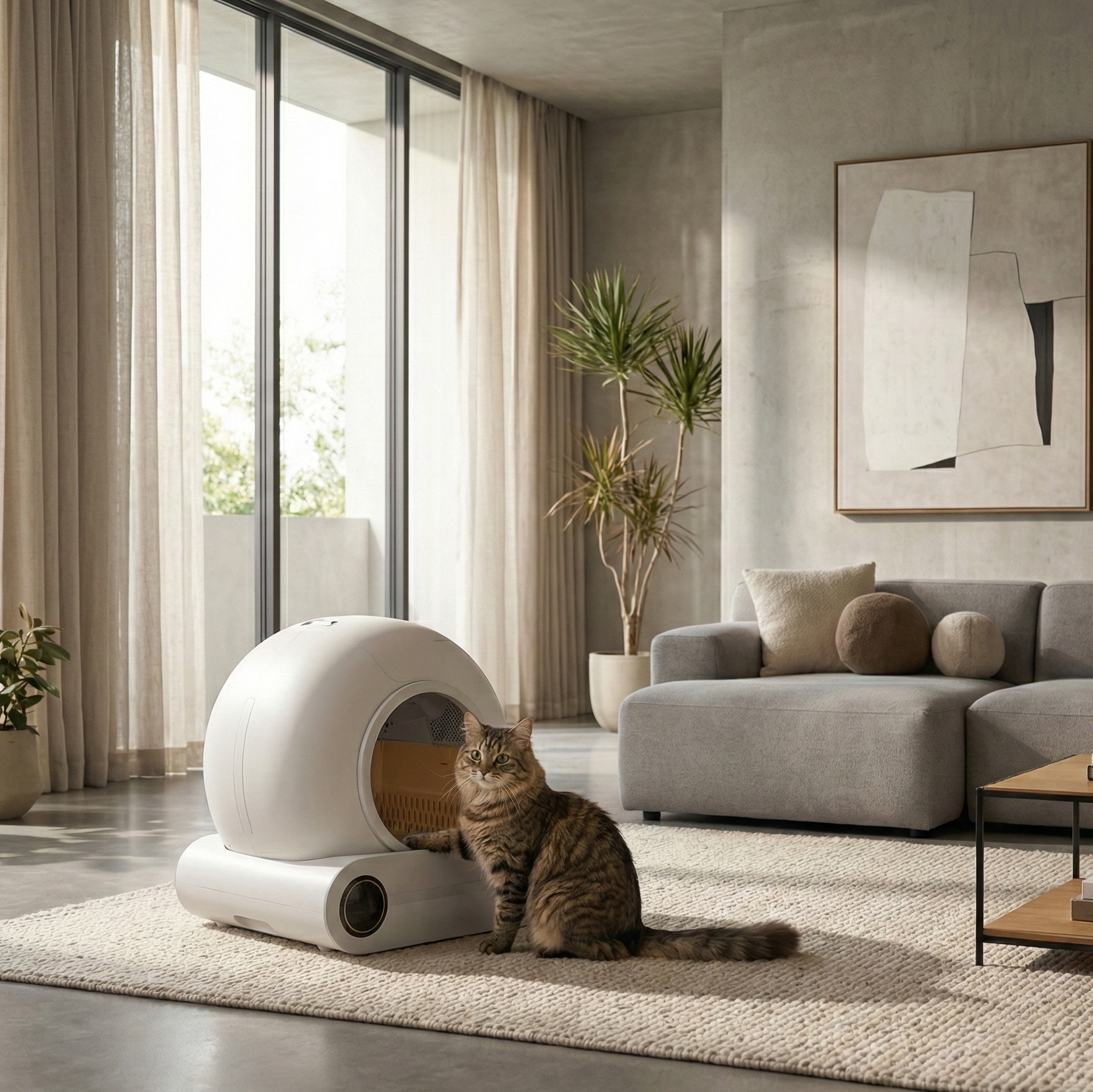 Litière automatique autonettoyante pour chat